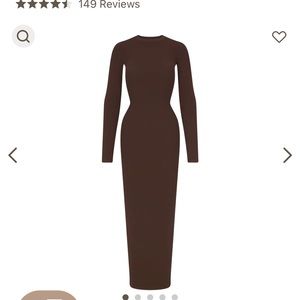 SKIMS CREW NECK LONG SLEEVE DRESS